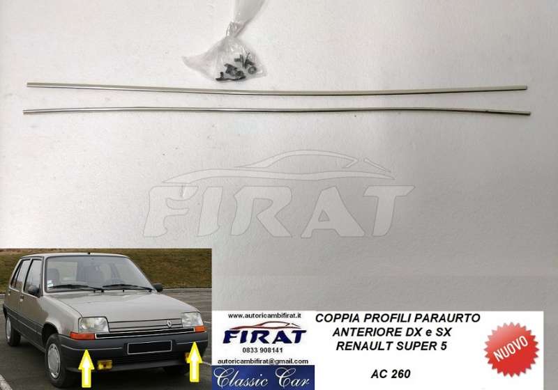 PROFILO CROMATO PARAURTO RENAULT SUPER 5 ANT. (260)